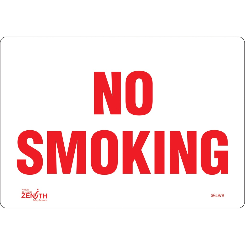 Enseigne «No Smoking» Vinyle 10" x 7"