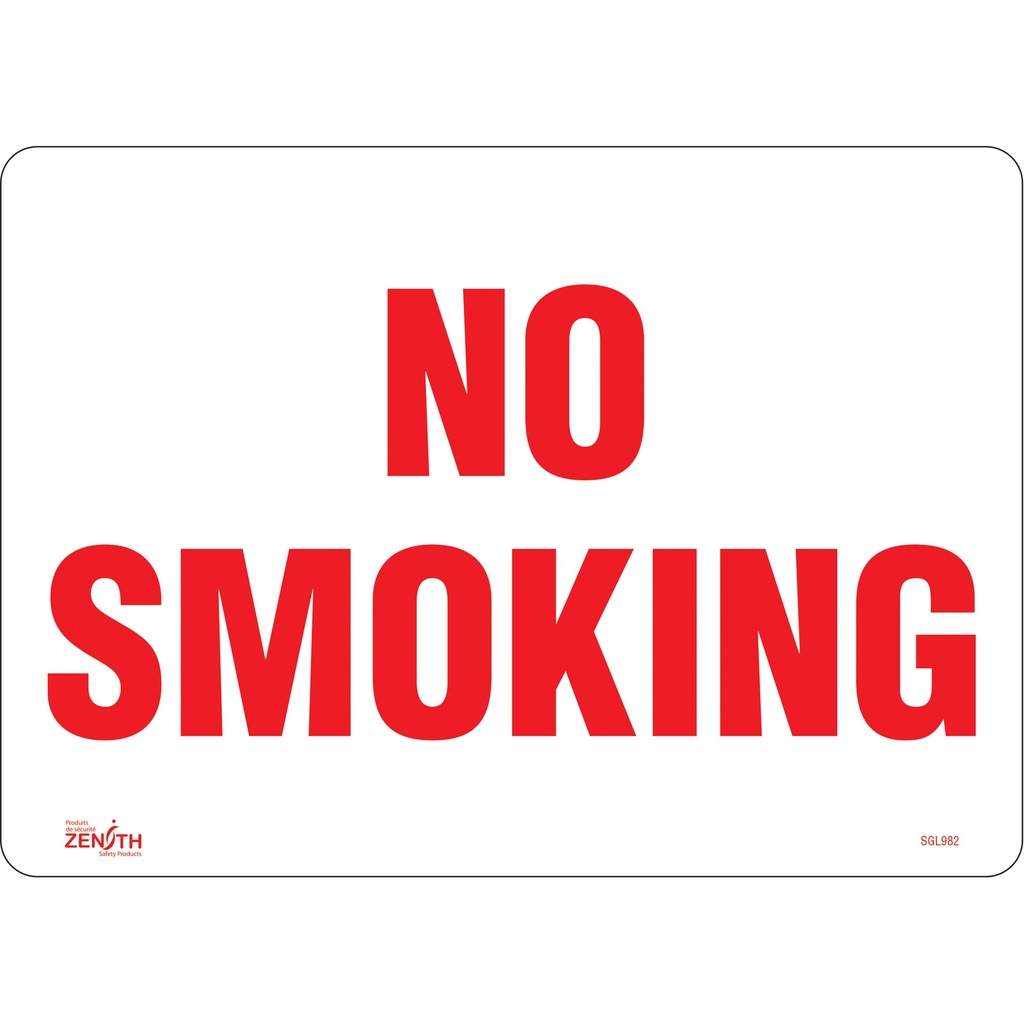 [ZEN-SGL982] Enseigne «No Smoking» Vinyle 14" x 10"