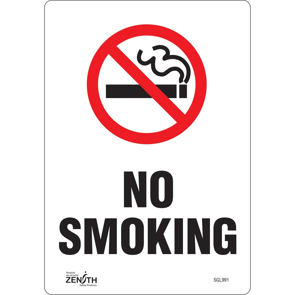 [ZEN-SGL991] Enseigne «No Smoking» Vinyle 7" x 10"
