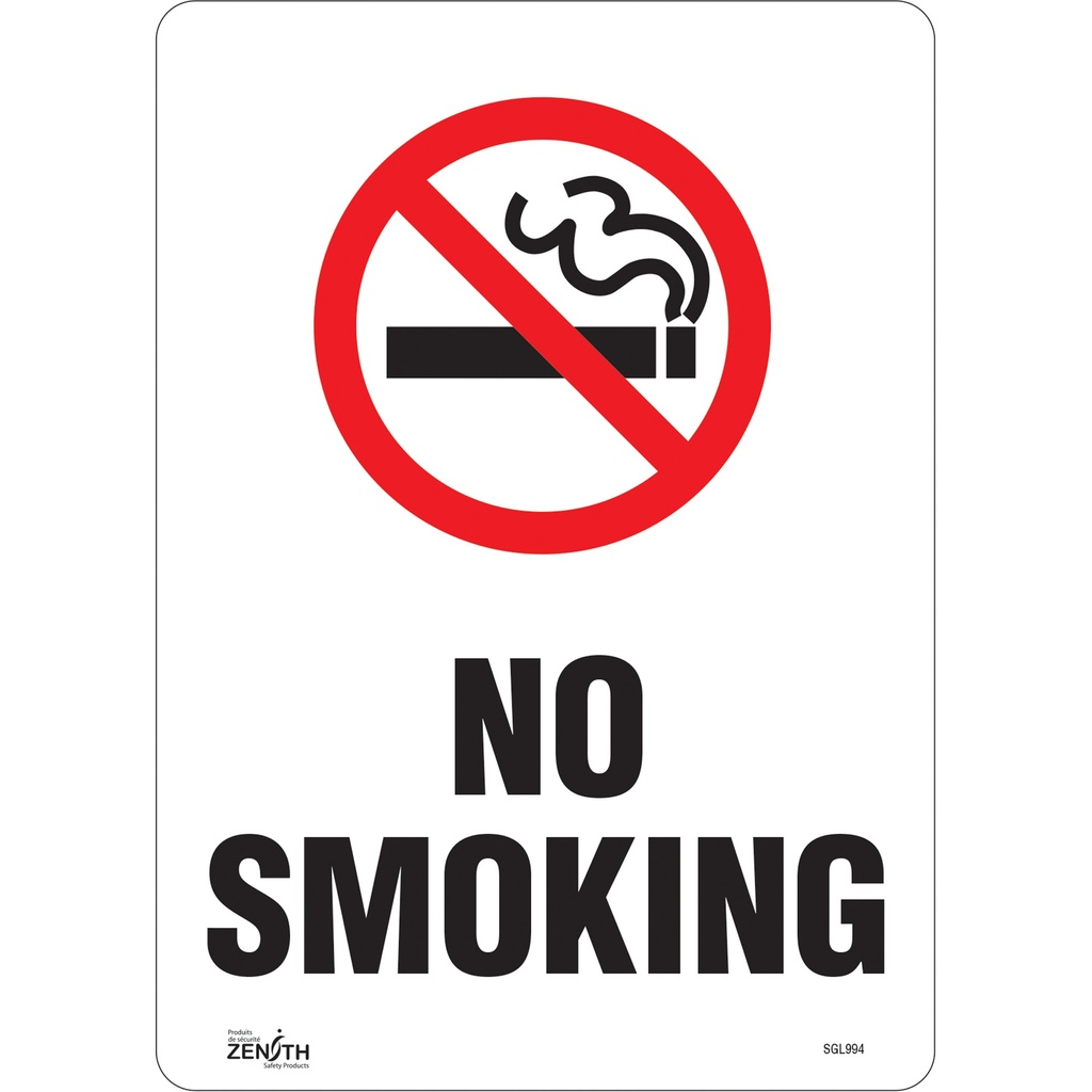 [ZEN-SGL994] Enseigne «No Smoking» Vinyle 10" x 14"