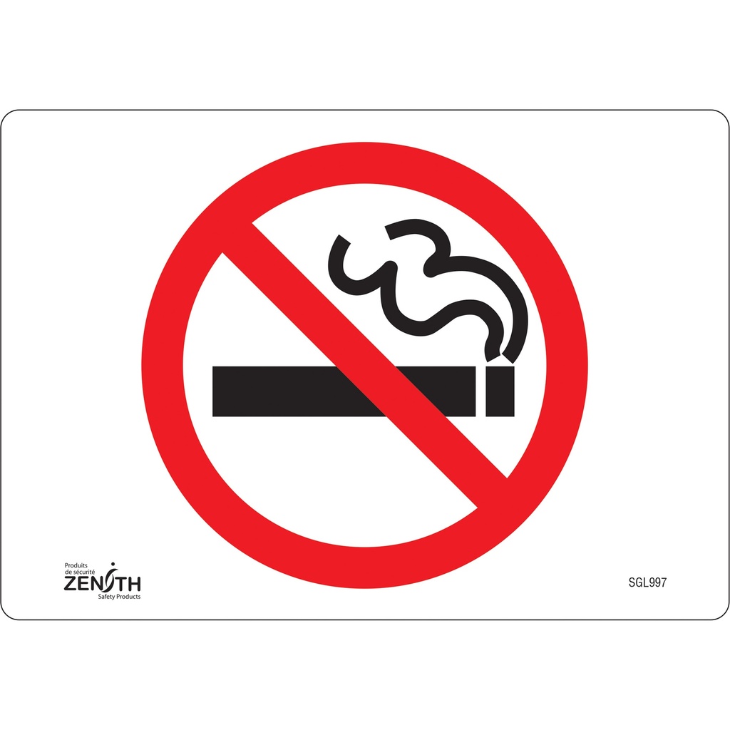 [ZEN-SGL997] Enseigne «No Smoking» Vinyle 10" x 7"