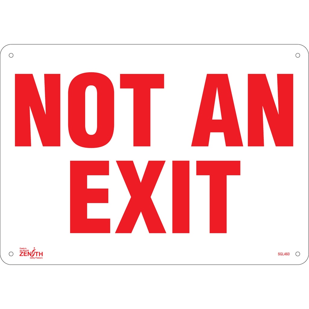 [ZEN-SGL460] Enseigne «Not An Exit» Aluminium 14" x 10"