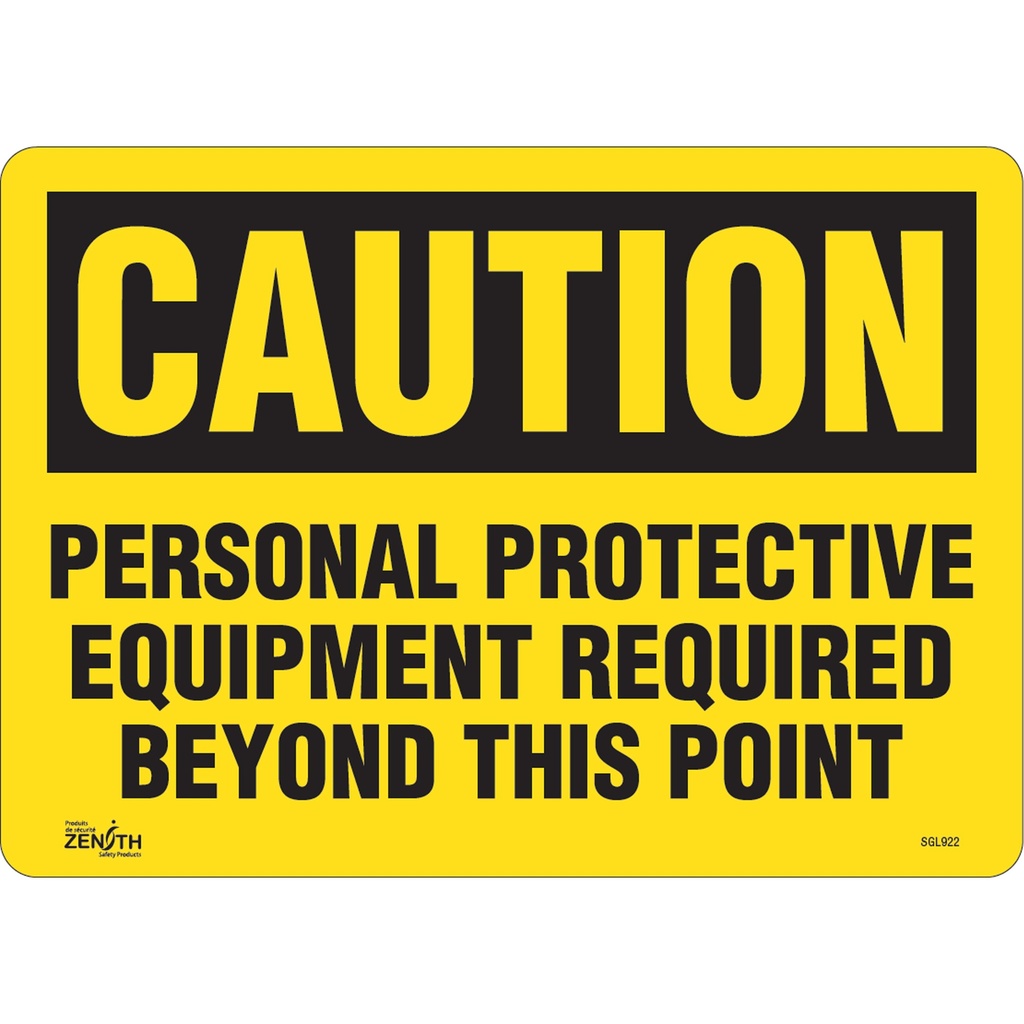 [ZEN-SGL922] Enseigne «Personal Protective Equipment Required» Vinyle 14" x 10"