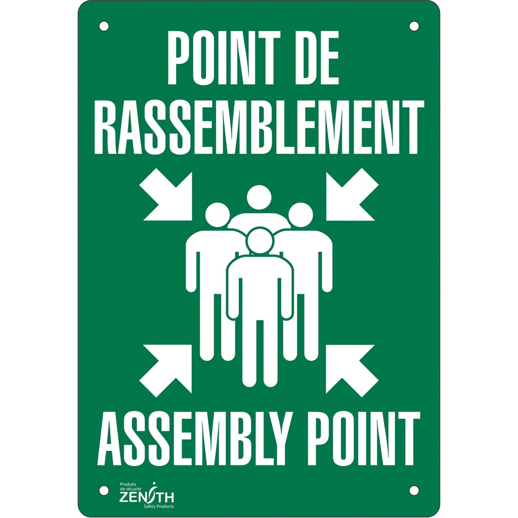 [ZEN-SGP170] Enseigne «Point de rassemblement/Assembly Point» Aluminium 7" x 10"