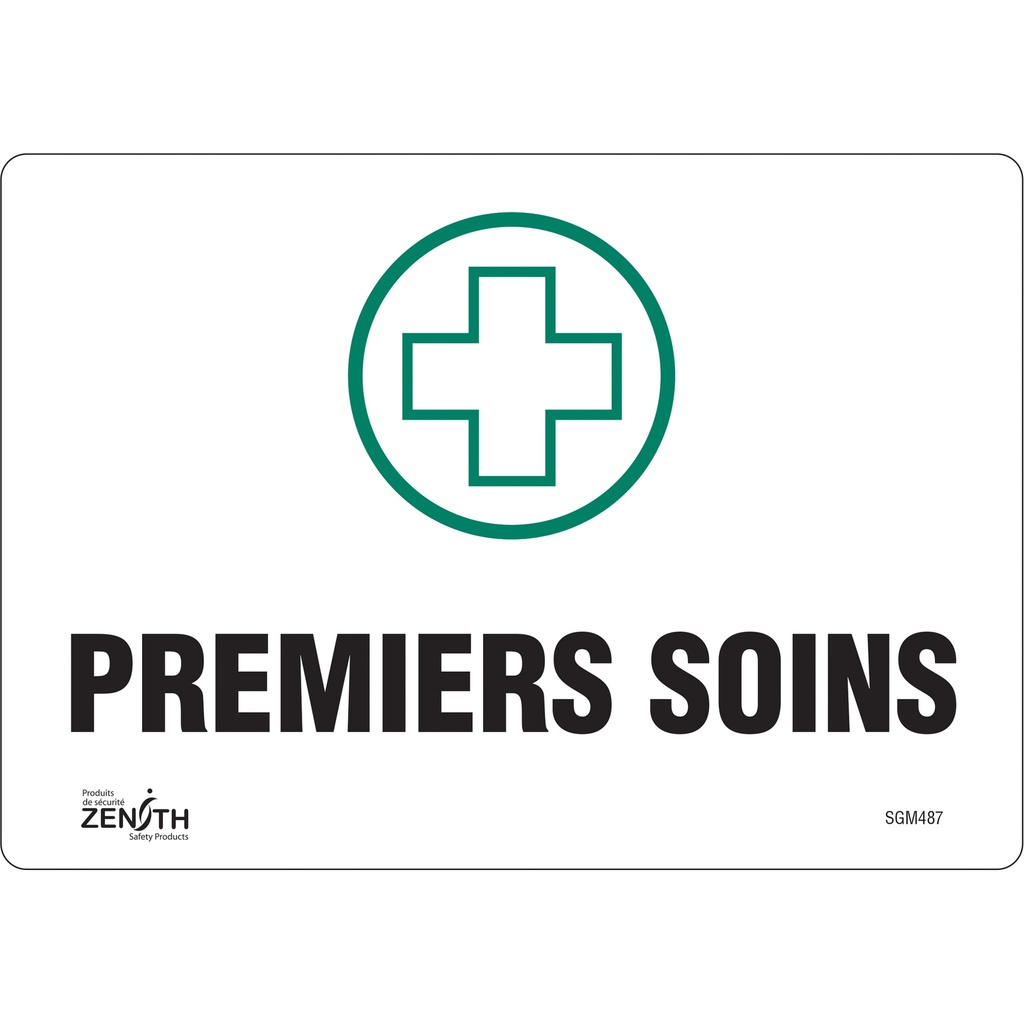 Enseigne «Premiers Soins» Vinyle 10" x 7"