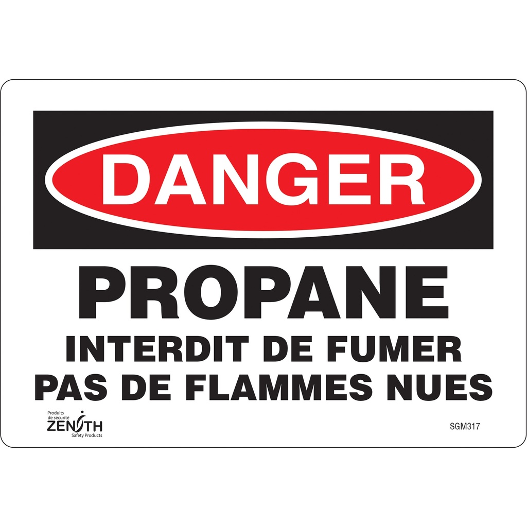 [ZEN-SGM317] Enseigne «Propane - Interdit De Fumer» Vinyle 10" x 7"