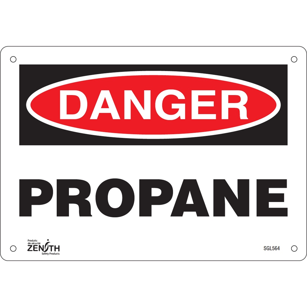 [ZEN-SGL564] Enseigne «Propane» Plastique 10" x 7"