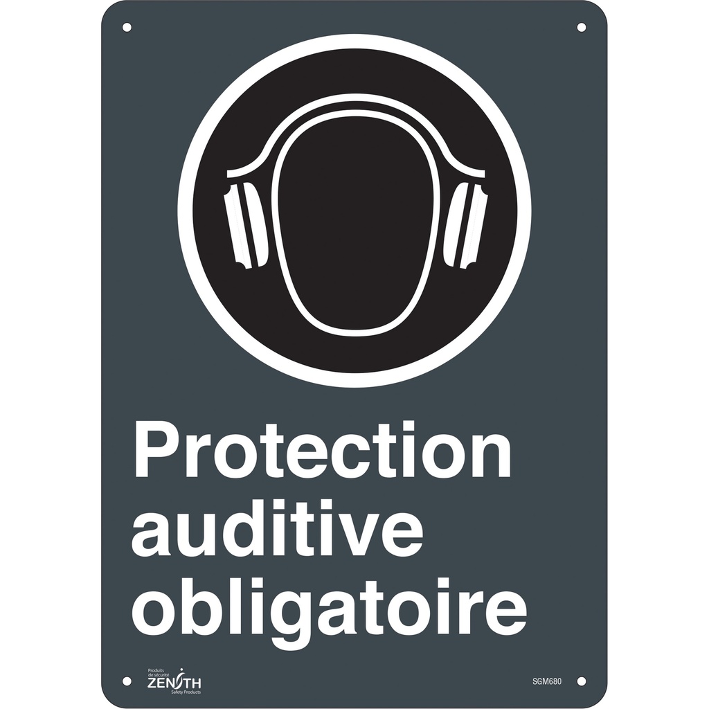 [ZEN-SGM680] Enseigne «Protection Auditive Obligatoire» Plastique 10" x 14"