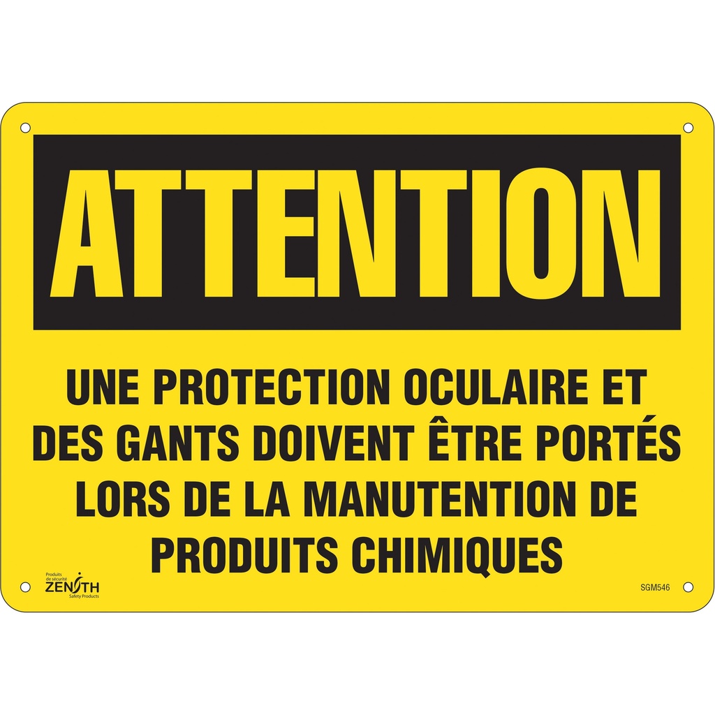 [ZEN-SGM546] Enseigne «Protection Oculaire» Aluminium 14" x 10"