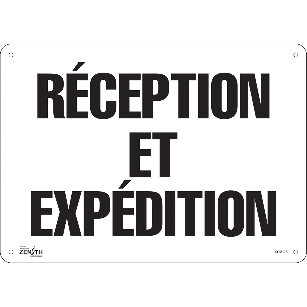 [ZEN-SGM175] Enseigne «Réception et Expédition» Plastique 14" x 10"