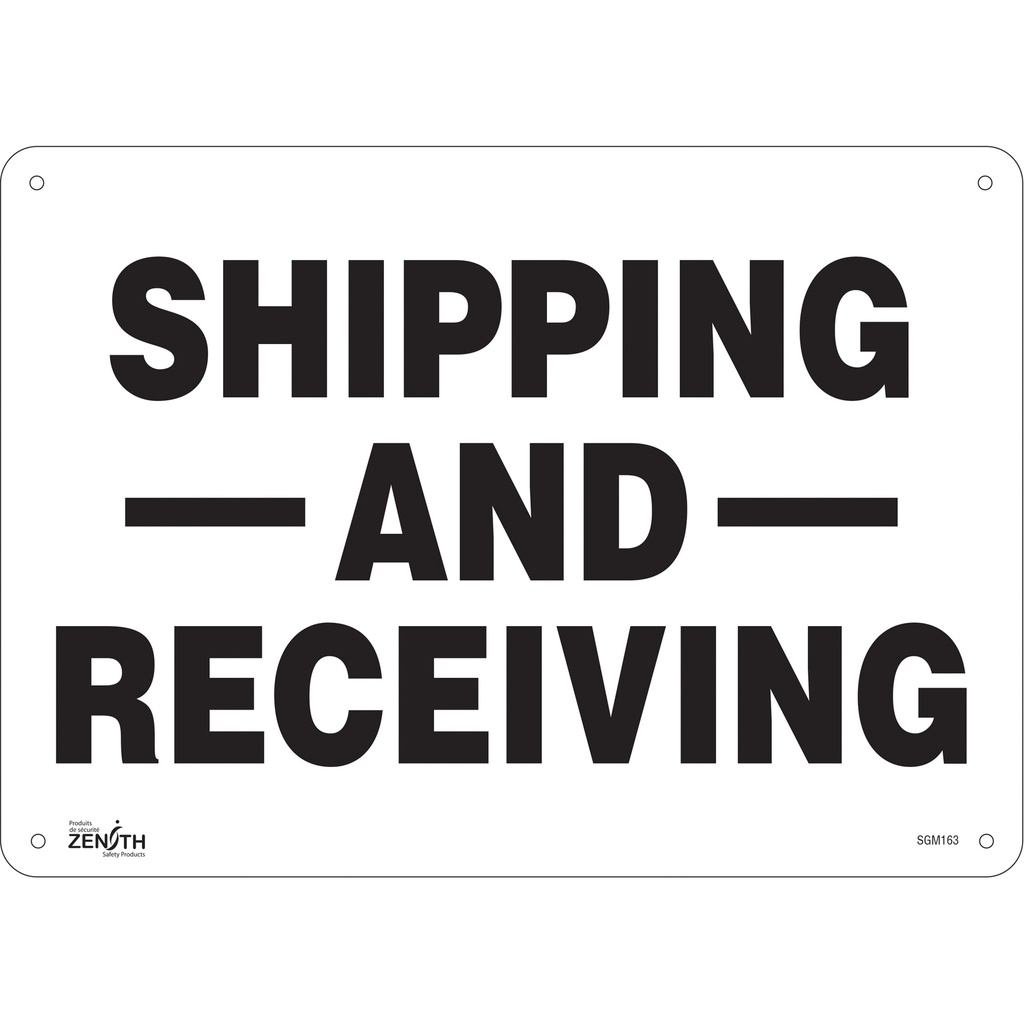 [ZEN-SGM163] Enseigne «Shipping And Receiving» Plastique 14" x 10"