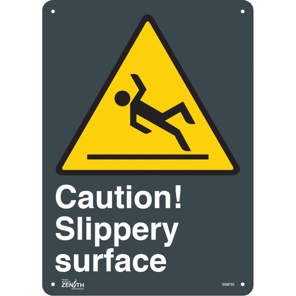 [ZEN-SGM785] Enseigne «Slippery Surface» Plastique 10" x 14"