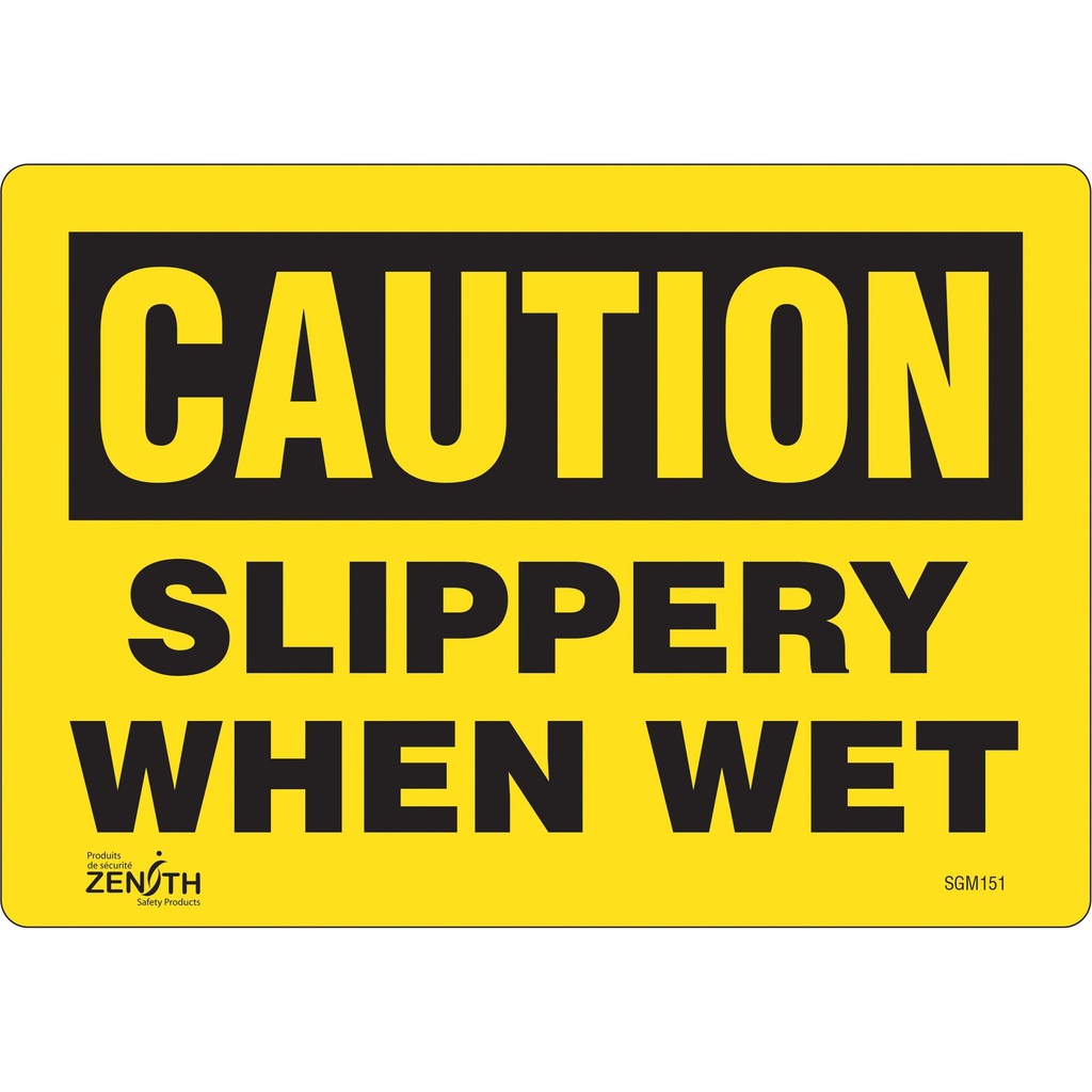 [ZEN-SGM151] Enseigne «Slippery When Wet» Vinyle 10" x 7"