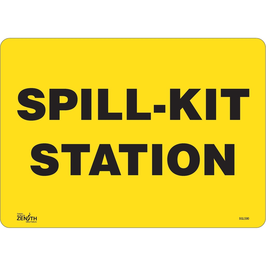 [ZEN-SGL590] Enseigne «Spill Kit Station» Vinyle 14" x 10"