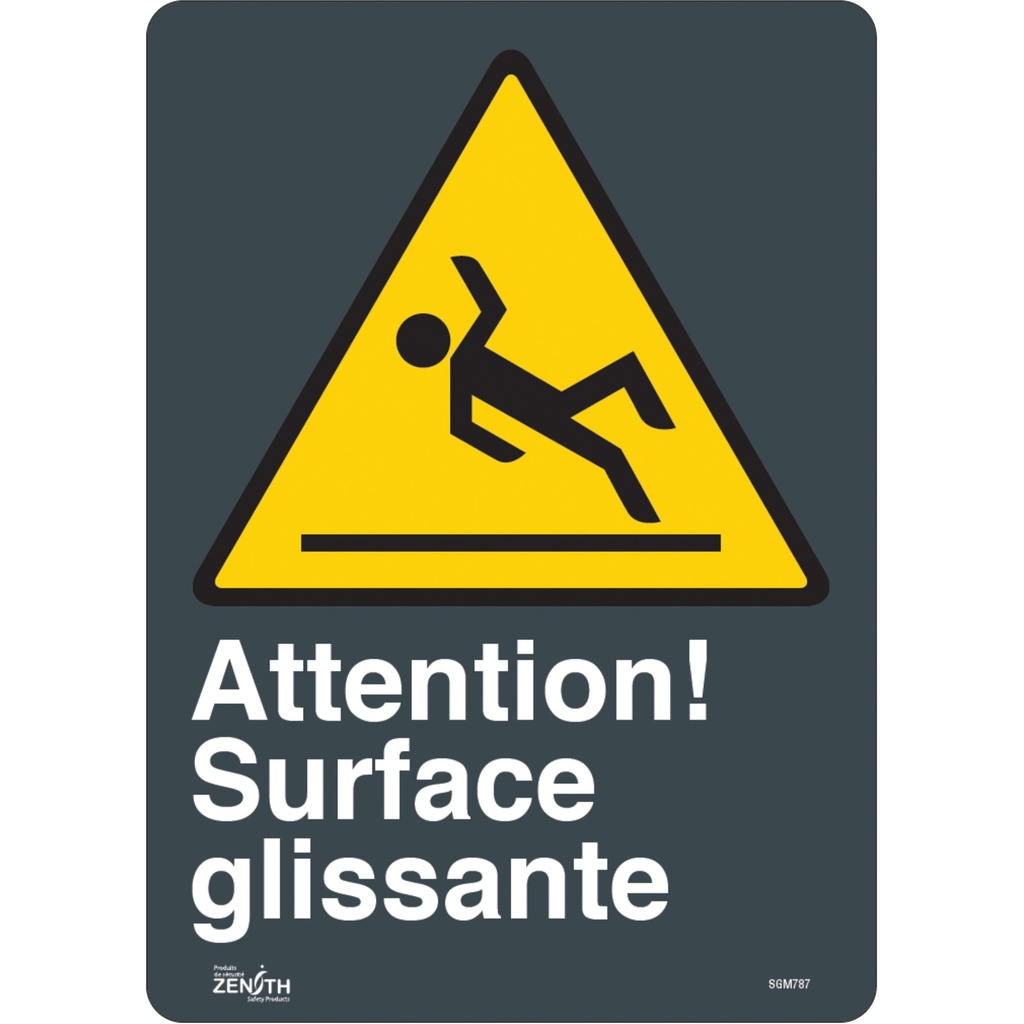 [ZEN-SGM787] Enseigne «Surface Glissante» Vinyle 10" x 14"