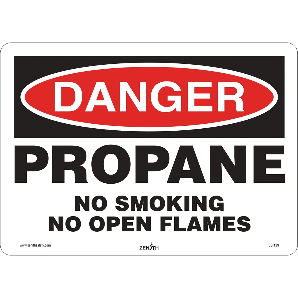 [ZEN-SGI139] Enseigne de sécurité «Danger Propane» Vinyle 14" x 10"