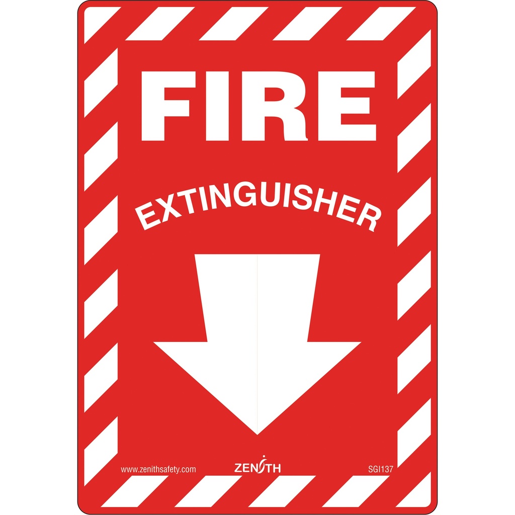[ZEN-SGI137] Enseigne de sécurité «Fire Extinguisher» Vinyle 7" x 10"