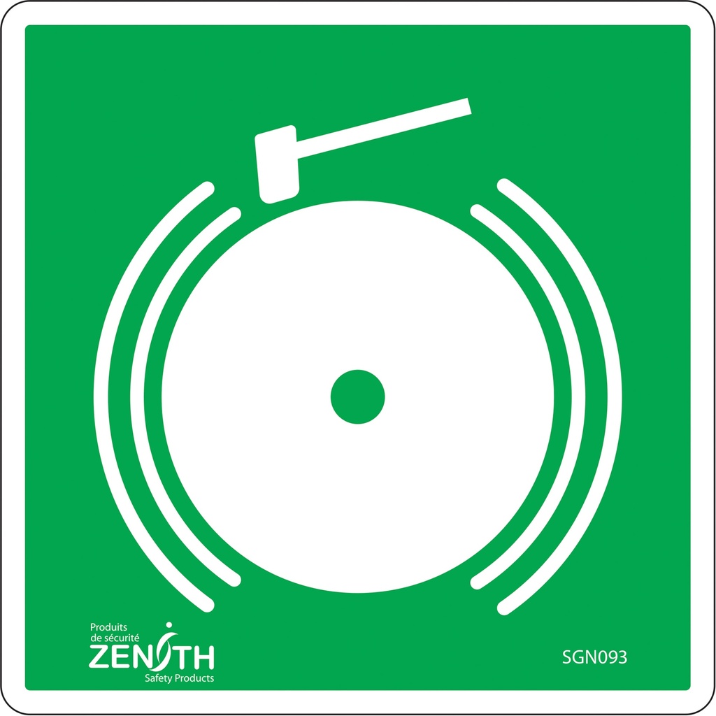 [ZEN-SGN093] Enseigne de sécurité conforme à la CSA - Emergency Alarm Vinyle 6" x 6"