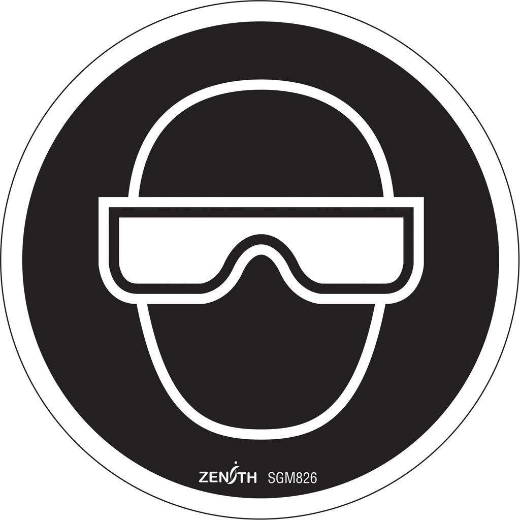 [ZEN-SGM826] Enseigne de sécurité conforme à la CSA - Eye Protection Required Vinyle 6" x 6"