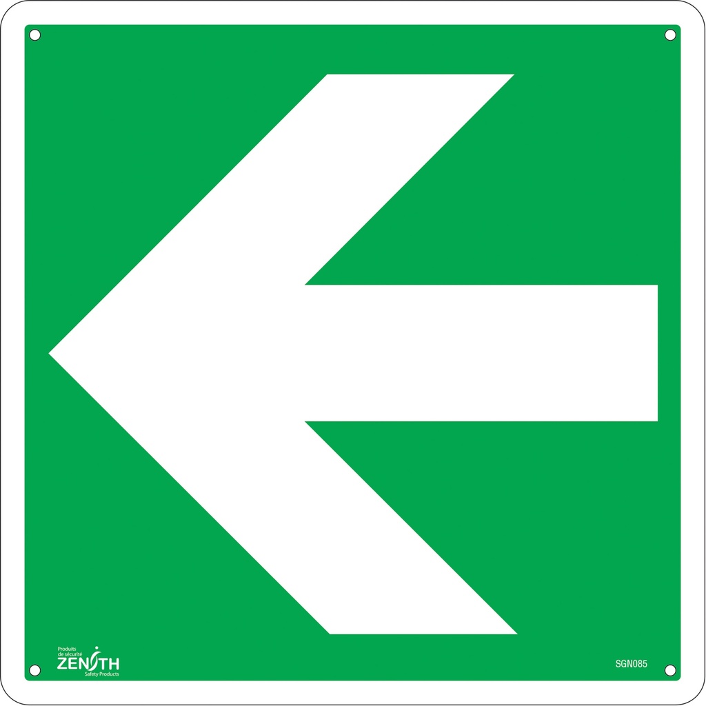 [ZEN-SGN085] Enseigne de sécurité conforme à la CSA - Flèche Plastique 12" x 12"
