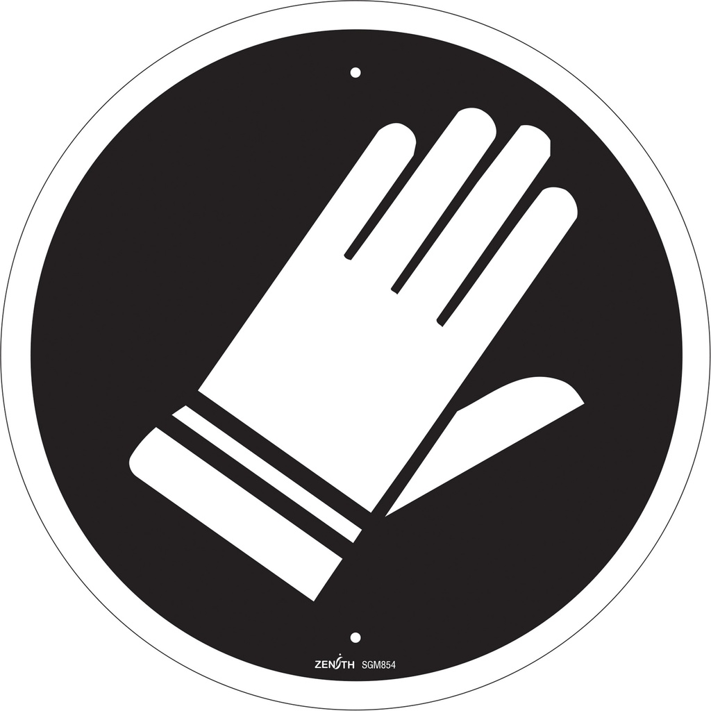 [ZEN-SGM854] Enseigne de sécurité conforme à la CSA - Hand Protection Required Plastique 12" x 12"