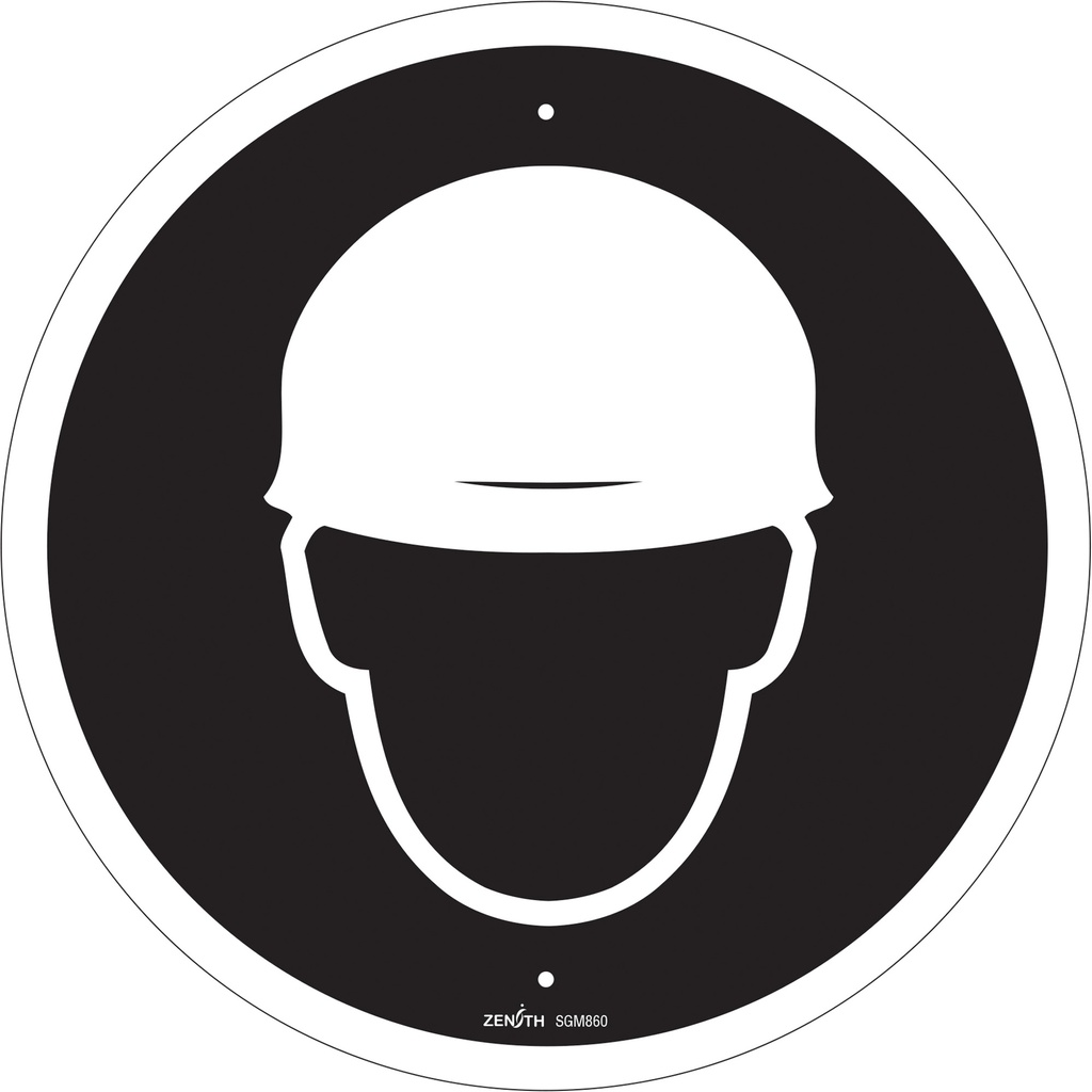 [ZEN-SGM860] Enseigne de sécurité conforme à la CSA - Hard Hat Protection Required Plastique 12" x 12"