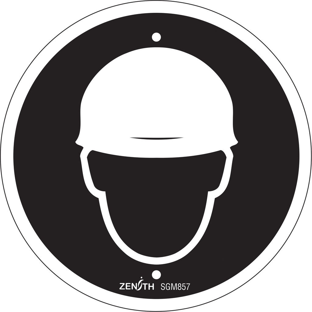 [ZEN-SGM857] Enseigne de sécurité conforme à la CSA - Hardhat Protection Required Plastique 6" x 6"