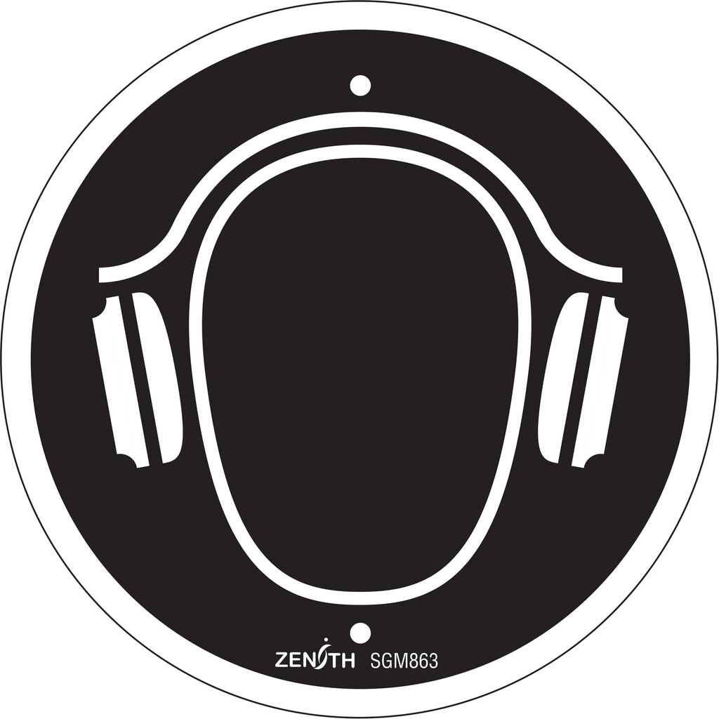 [ZEN-SGM863] Enseigne de sécurité conforme à la CSA - Hearing Protection Required Plastique 6" x 6"