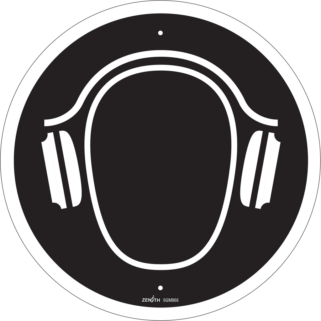 [ZEN-SGM866] Enseigne de sécurité conforme à la CSA - Hearing Protection Required Plastique 12" x 12"