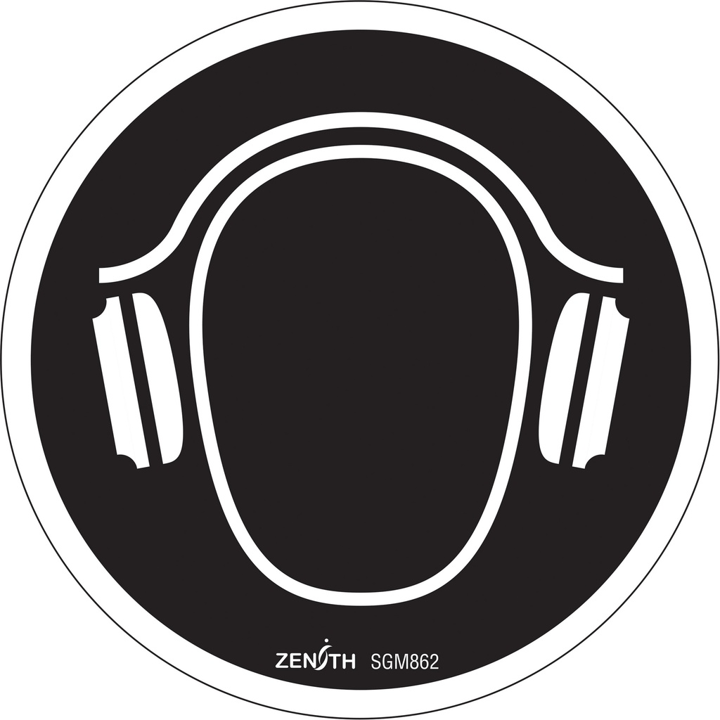 [ZEN-SGM862] Enseigne de sécurité conforme à la CSA - Hearing Protection Required Vinyle 6" x 6"