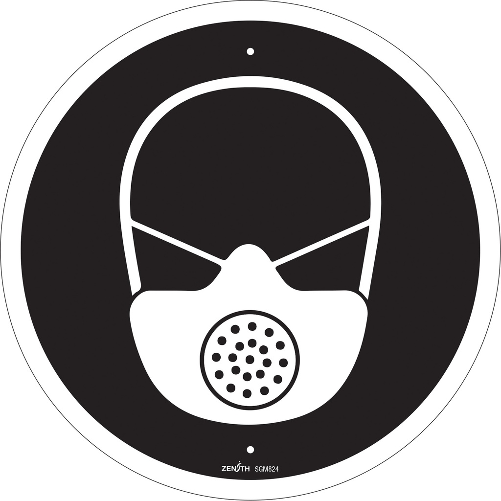 [ZEN-SGM824] Enseigne de sécurité conforme à la CSA - Respiratory Protection Required Plastique 12" x 12"