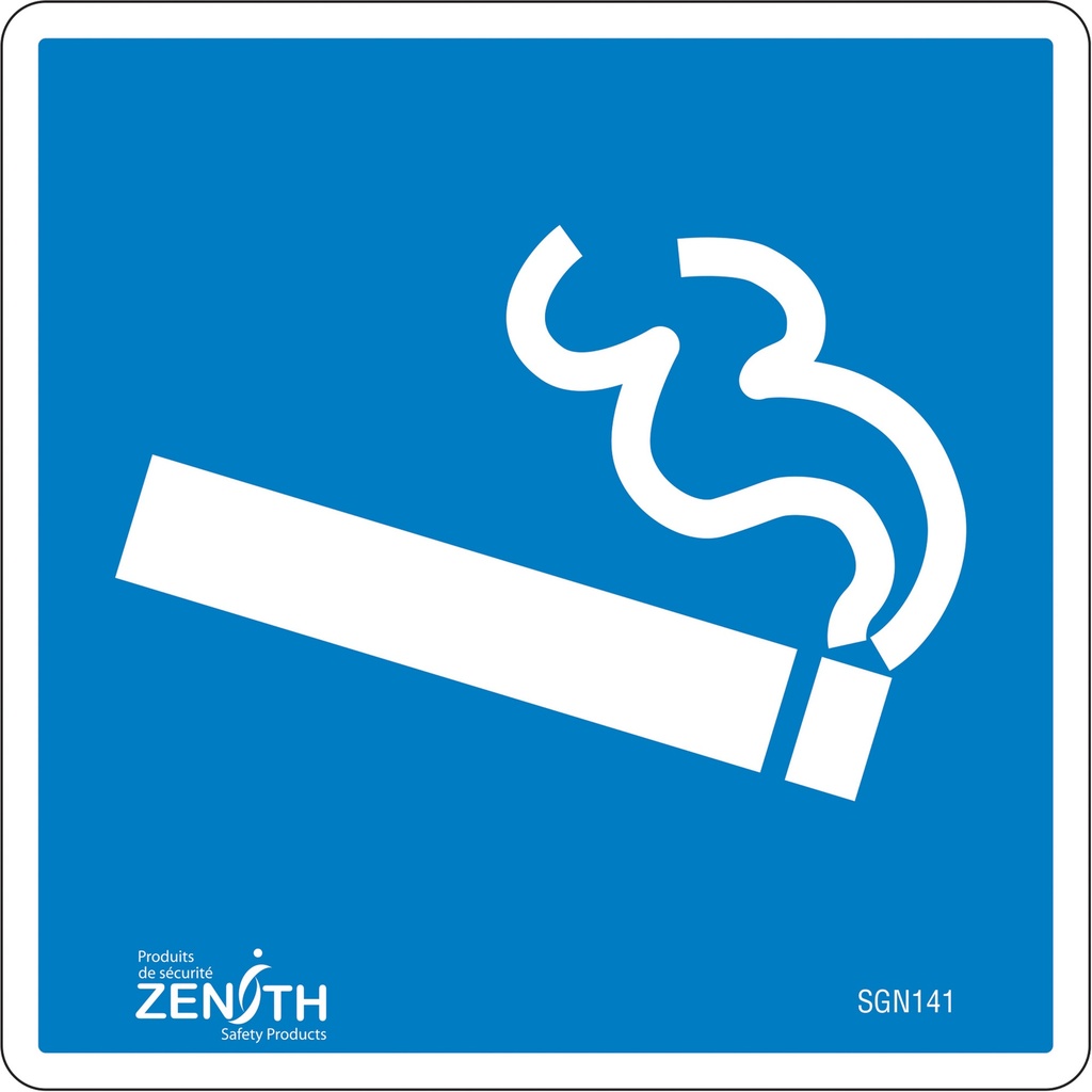 [ZEN-SGN141] Enseigne de sécurité conforme à la CSA - Smoking Section Vinyle 6" x 6"