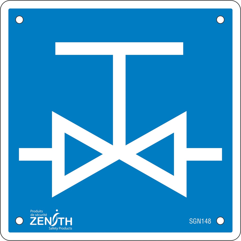 [ZEN-SGN148] Enseigne de sécurité conforme à la CSA - Valve Plastique 6" x 6"