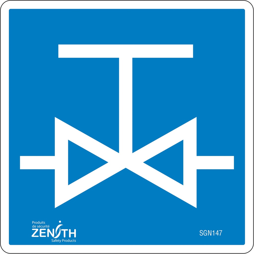 [ZEN-SGN147] Enseigne de sécurité conforme à la CSA - Valve Vinyle 6" x 6"