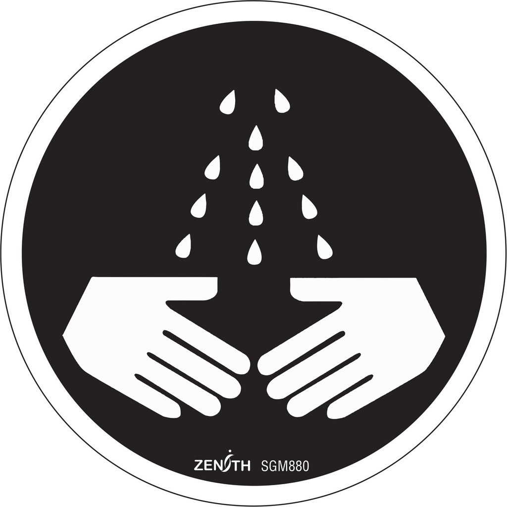 [ZEN-SGM880] Enseigne de sécurité conforme à la CSA - Wash Your Hands Vinyle 6" x 6"