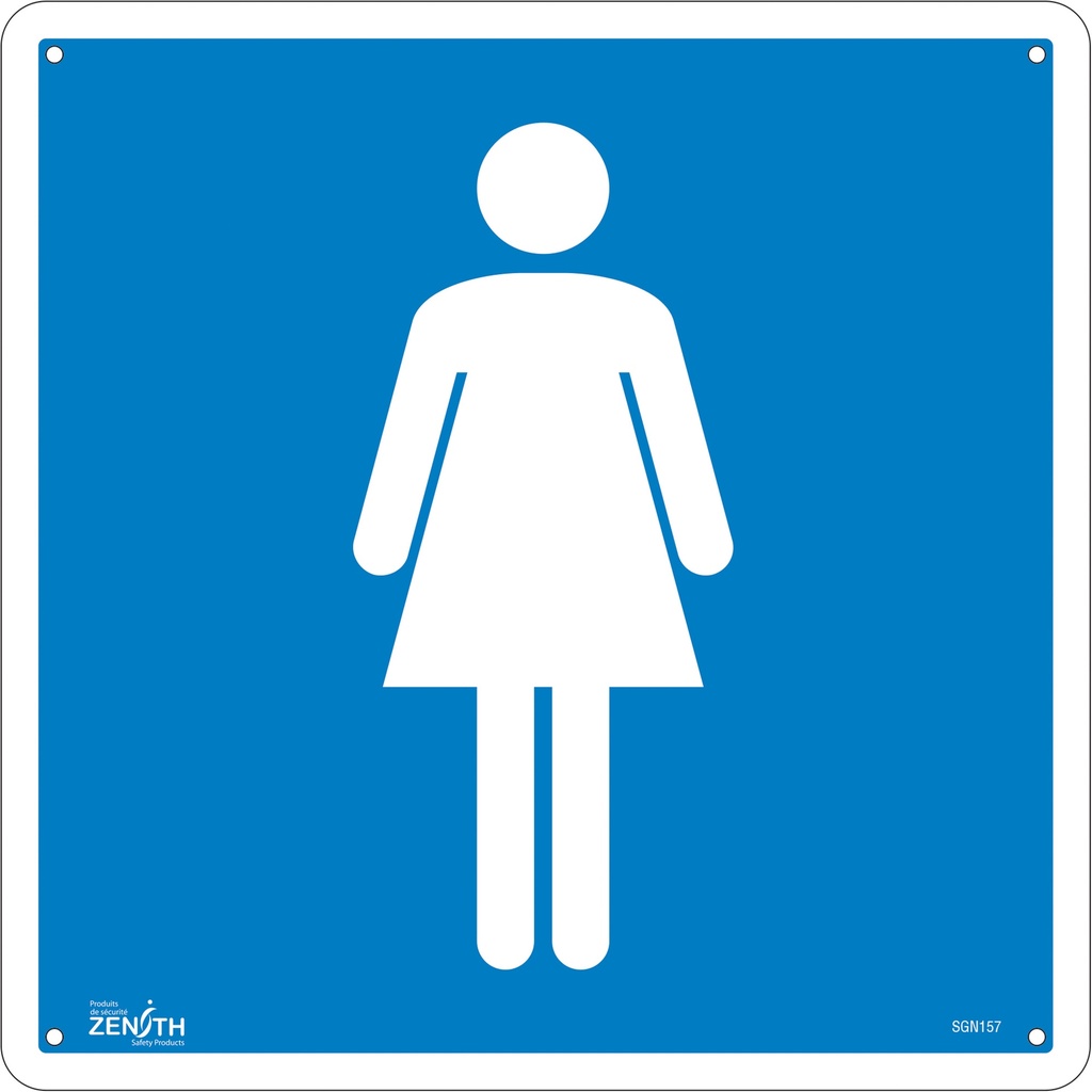 [ZEN-SGN157] Enseigne de sécurité conforme à la CSA - Women Plastique 12" x 12"