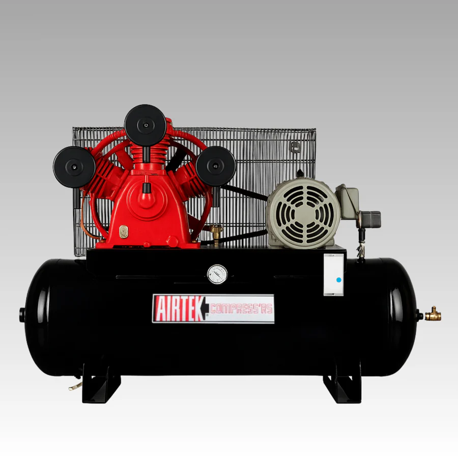[ATK-HT25-120-575] Compresseur à air industriel électrique à 2 étapes, 3 pistons 15 HP, 175 PSI Max, , 575V 3 Ph, réservoir horizontal de 120 Gal.