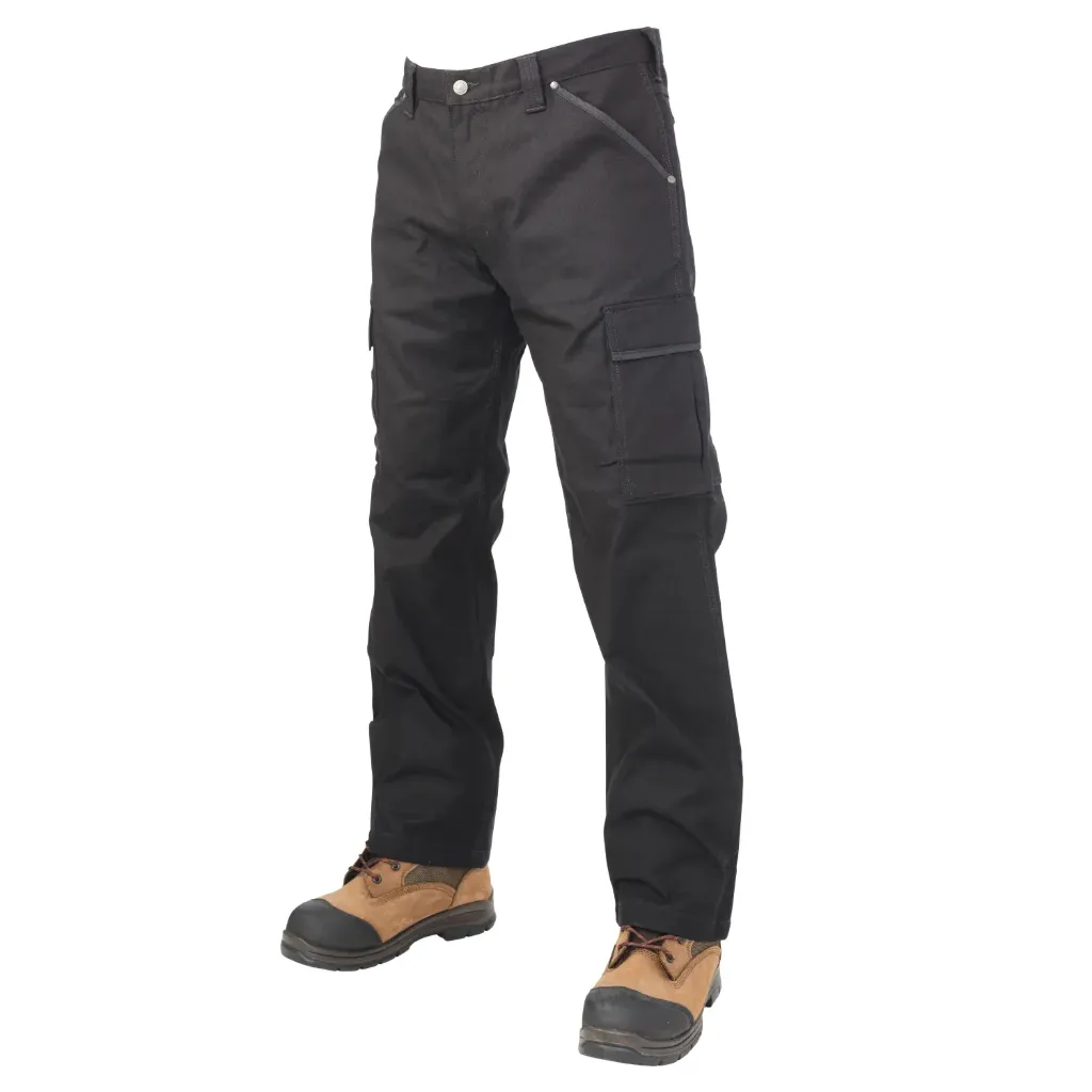 [TUD-WP010-BLACK-34] WP01 Pantalon cargo en duck extensible, coupe décontractée (30", 34)