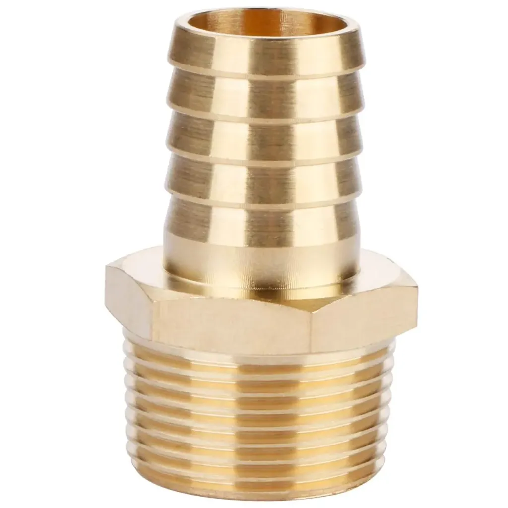 Raccord canelé en laiton - 3/4 po Barbillon x 3/4 po NPT Mâle (MPT)
