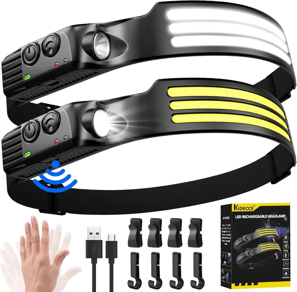 [KDCC-L518] Lampes frontales DEL rechargeables pqt de 2