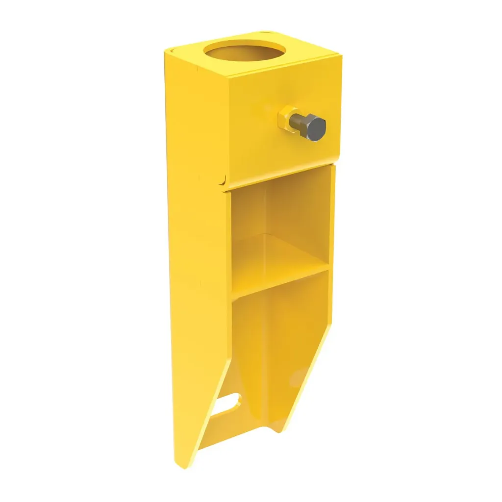 Support mural vertical simple pour barrière de sécurité tubulaire en acier jaune
