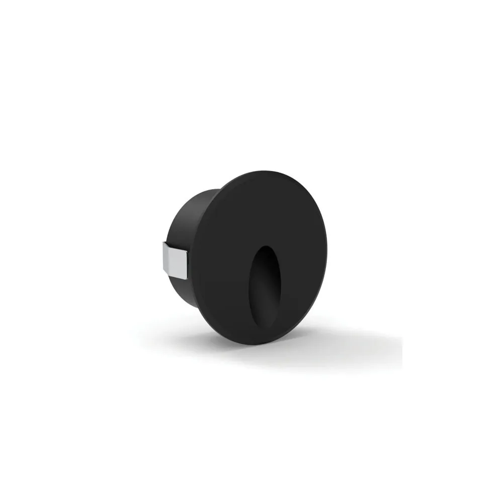 [CAN-CL-STEP1-R-3K-BL] Encastré DEL pour escaliers rond 3W 3000K finition noire