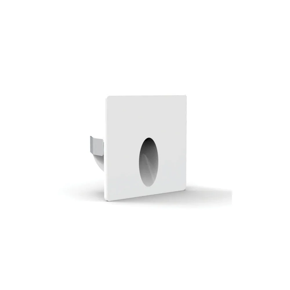 Luminaire d'escalier encastré carré DEL 3W 3000K blanc 24VDC