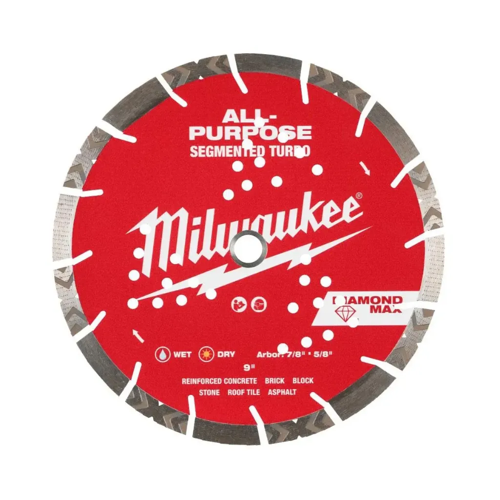 Lame à tronçonner diamantée universelle 9" arbre 5/8" & 7/8"