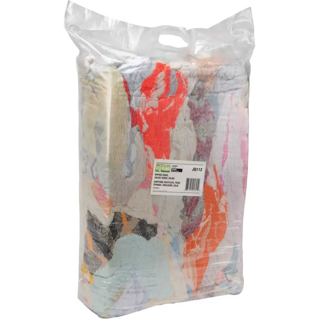 [RMP-JQ112] Chiffons en tissu éponge colorés, recyclés 25 lbs