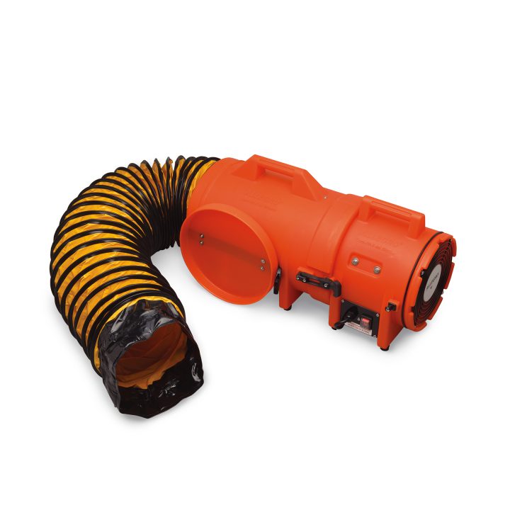 8" AC Plastic Axial Blower with Compact Cartridge and 15' Duct
