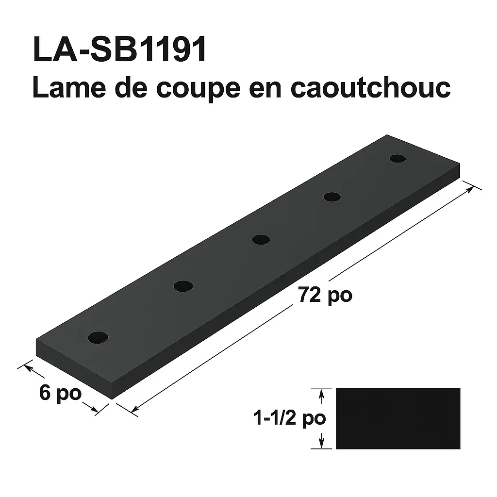 [HLA-LA-SB1191] 1-1/2" X 6" X 72" Rubber Cutting Edge (1000-3000)