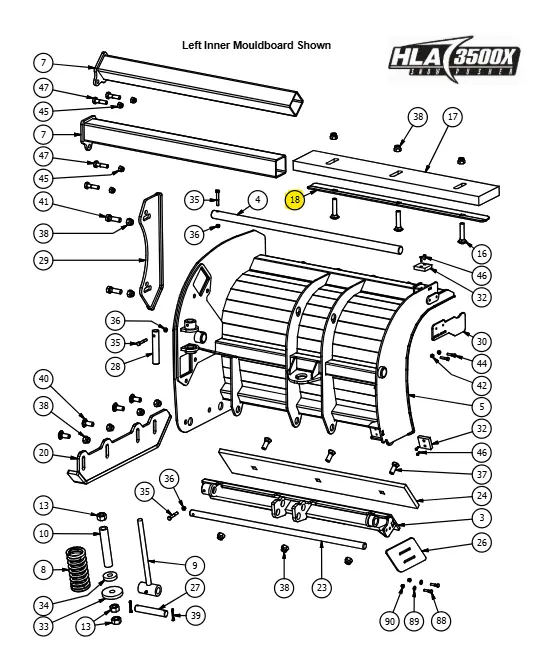 [HLA-LP-101955] Inner Mouldboard Rubber Edge Retainer