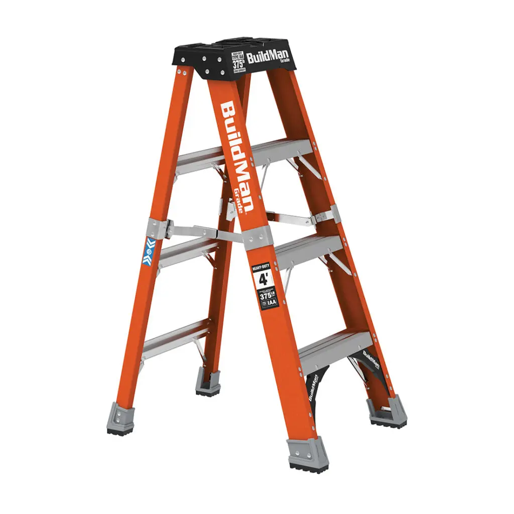 [MTT-E-SLFB4T1AA] BuildMan 4' Fiberglass step ladder capacity 375 lbs CSA Class 1AA
