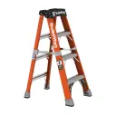 BuildMan 4' Fiberglass step ladder capacity 375 lbs CSA Class 1AA